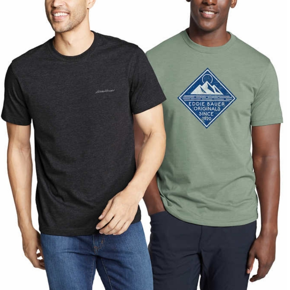 NEW Eddie Bauer 2 Pack Graphic Tees T-Shirts